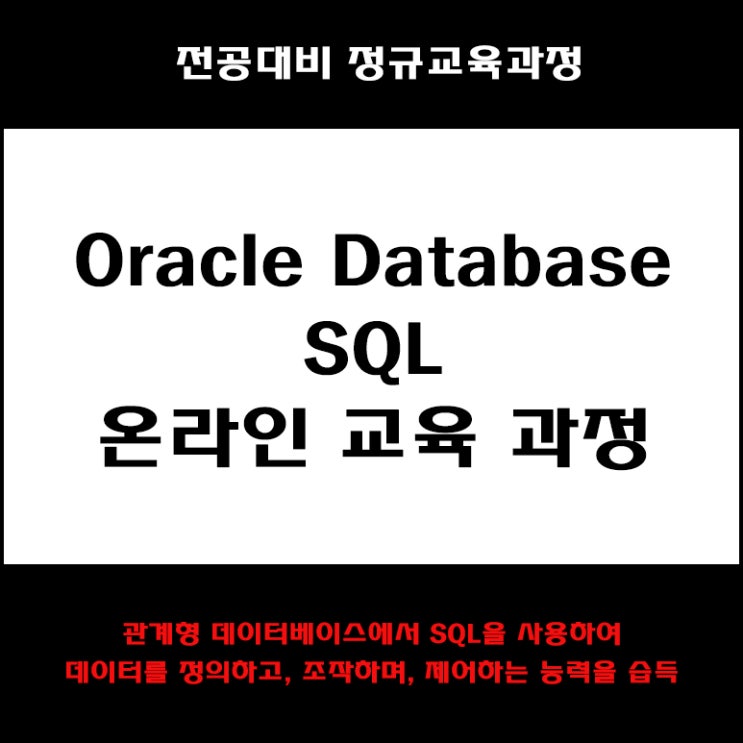 Oracle Database SQL(오라클 데이터베이스) 자격증 컴퓨터 전공대비 온라인 교육 과정 컴퓨터 학원, KG에듀원 아이티뱅크