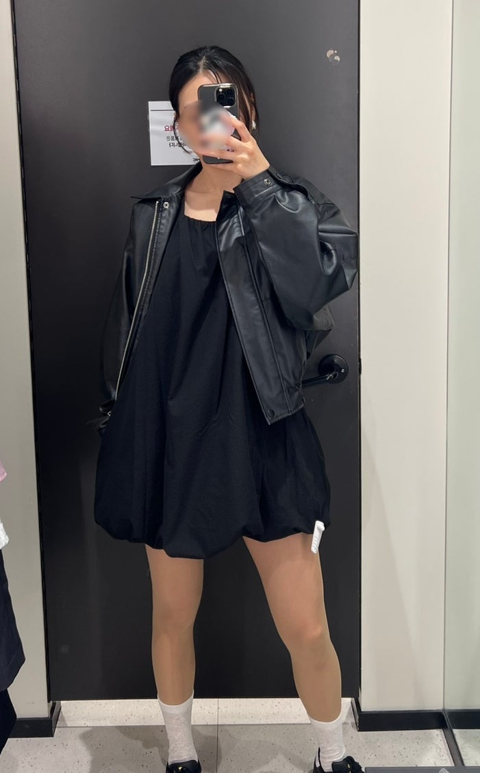 미쏘 원피스 여름 벌룬 미니 원피스 블랙 화이트 후기