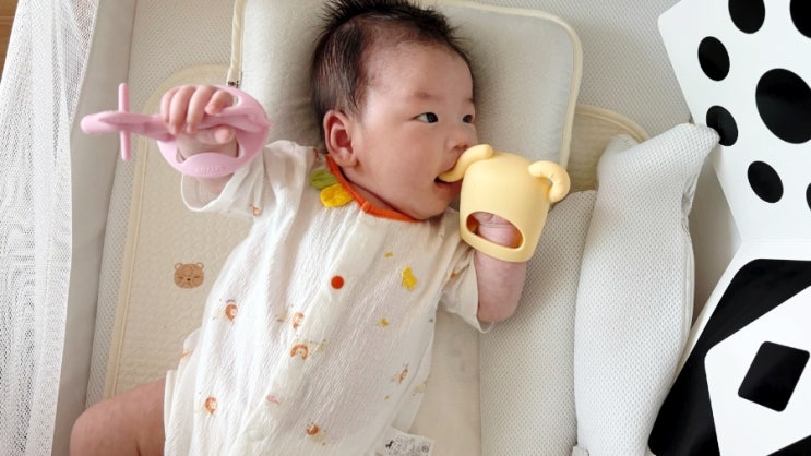  아기 이앓이 시기 신생아 선물 국민육아템 모윰 손목 글러브 치발기 추천 치발기 사용시기
