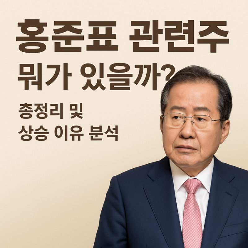 홍준표 관련주 뭐가 있을까? 총정리 및 상승 이유 분석