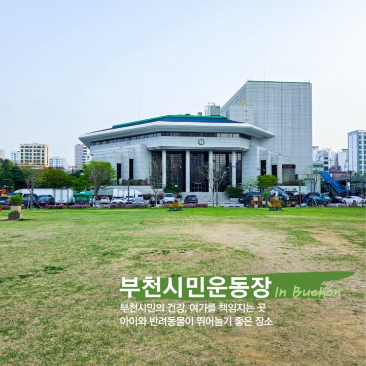  다양한 운동시설과 아이와 반려견이 뛰어 놀 수 있는 부천시민운동장