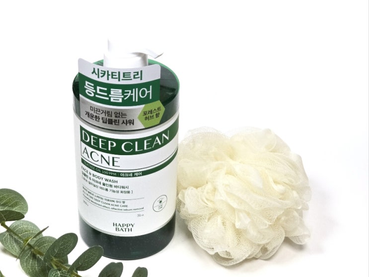  여름 준비! 해피바스 딥클린 바디워시 시카티트리로 등드름 바디 트러블 관리