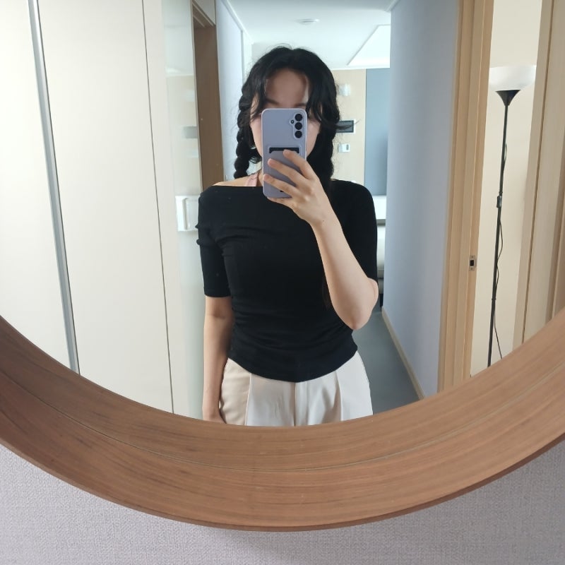 다이소 고무줄 밴드로 셔링티셔츠 리폼하기(+허리긴티셔츠 줄이기)