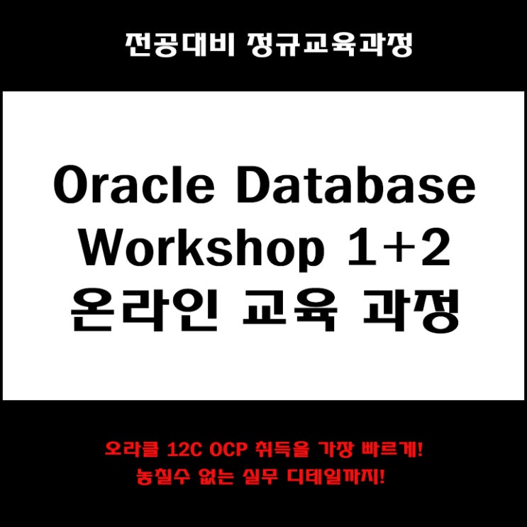  Oracle Database Workshop(오라클 데이터베이스) 자격증 컴퓨터 전공대비 온라인 교육 과정 컴퓨터 학원, KG에듀원 아이티뱅크