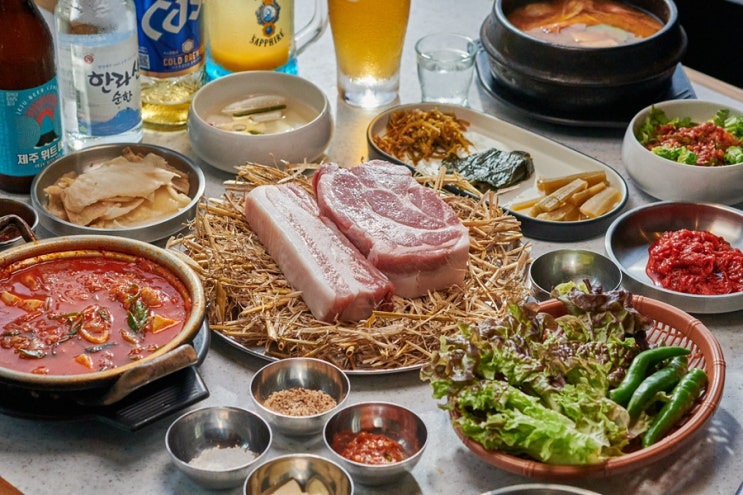  소노벨 제주 근처 맛집 보리짚불구이 제주 함덕 도민 맛집