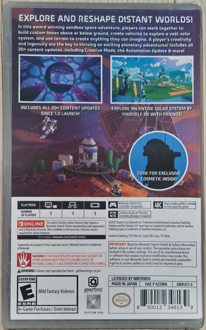 SWITCH] 아스트로니어(ASTRONEER) 북미판(미개봉) : 네이버 블로그