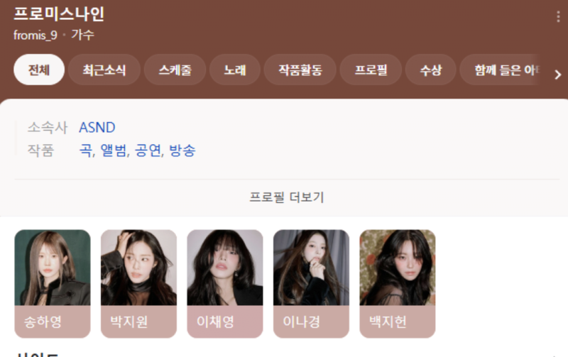 5인으로 프로필 수정된 프로미스나인?(+네티즌 반응 송하영 박지원 이채영 이나경 백지헌 gif ....