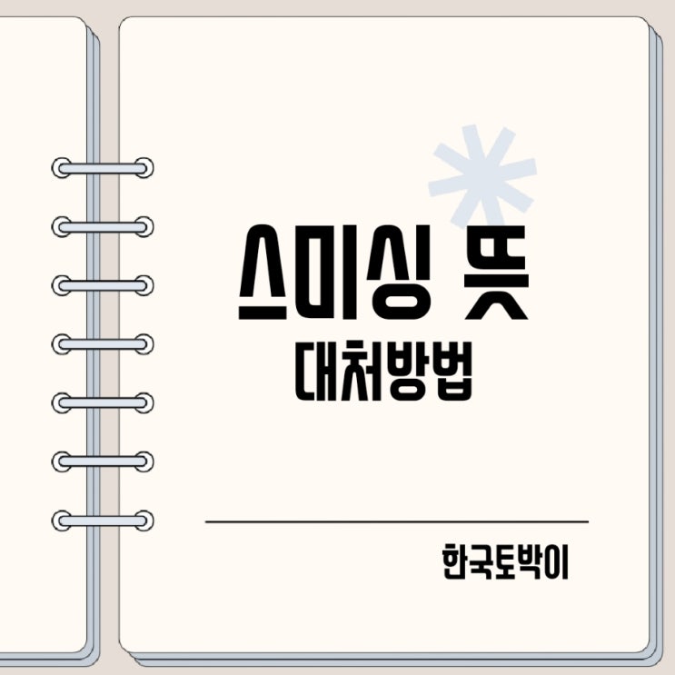 스미싱 뜻 사례와 대처 방법