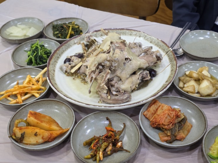  9가지 한식 반찬과 직접 기른 토종닭이 한방닭백숙으로 대원철뚝집