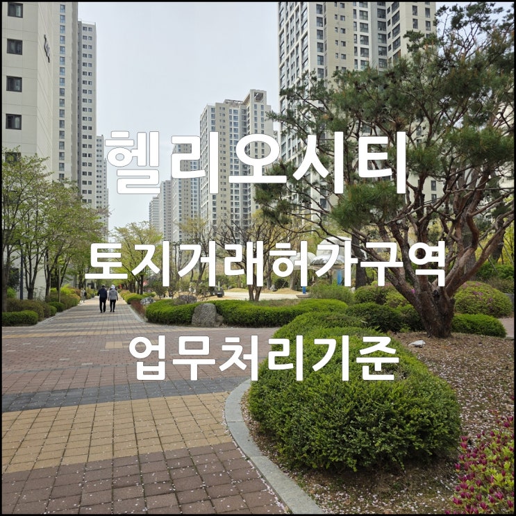  헬리오시티 토지거래허가구역 지정 업무처리 기준