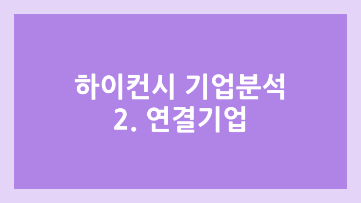 [하이컨시-시대인재 기업분석 2] 연결기업 기본 정보들, 매출, 지분율, 자산