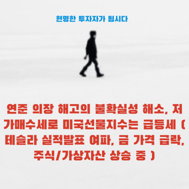 <b>연준 의장 해고</b>의 불확실성 해소, 저가매수세로 미국선물지수는... 