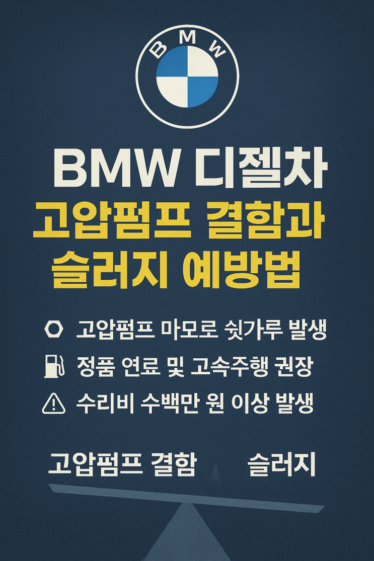   BMW 5GT 디젤차 고압펌프 결함과 슬러지 예방법 총정리