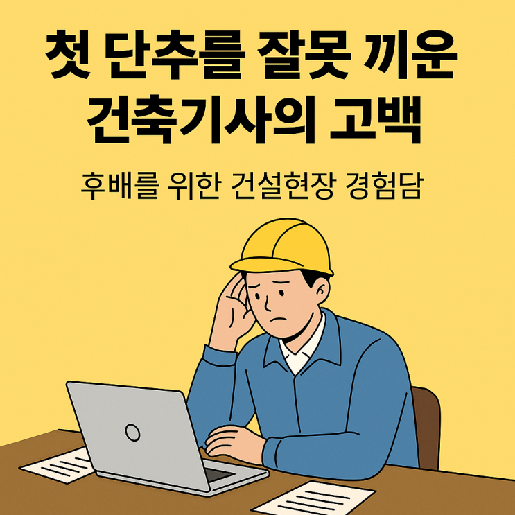  첫 단추를 잘못 끼운 건축기사의 고백: 건설구직자 후배들을 위한 조언