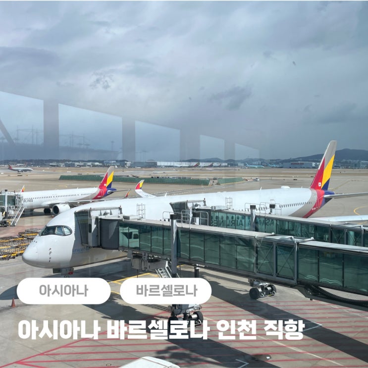  아시아나 바르셀로나 인천 직항 기내식, 기종(a350) 좌석, 수화물