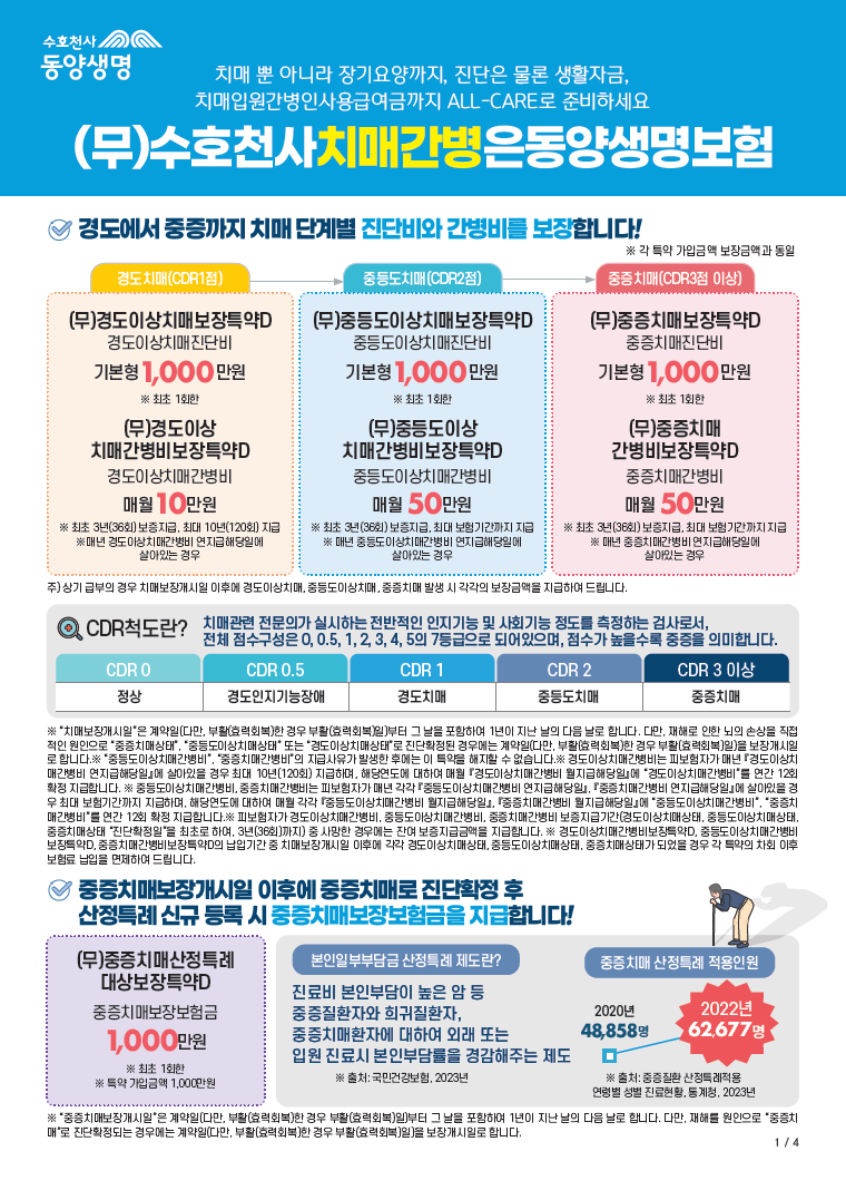 동양생명 (무)수호천사 치매간병은 동양생명보험