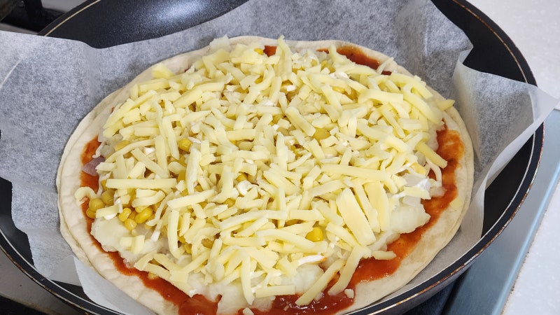 포테이토 또띠아 피자 만들기 레시피 후라이팬으로 간단하게 맛있는 피자