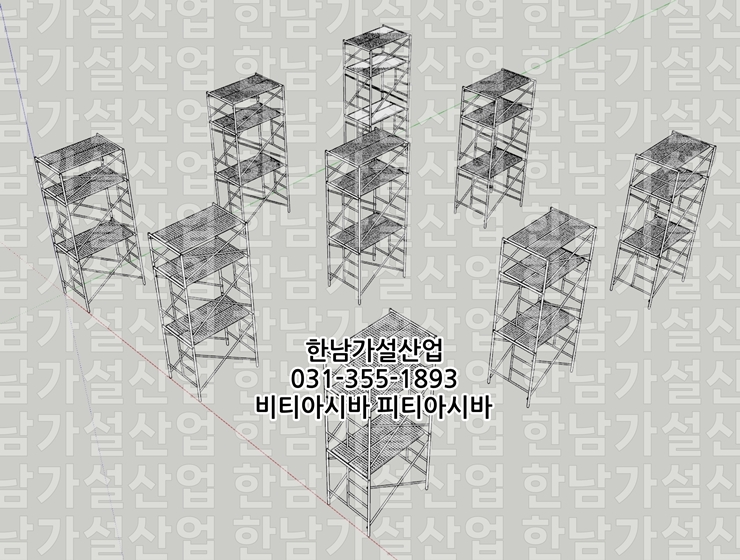  서울시립광진청소년센터 내부 강당 50평 천정작업 비티작업대 설치예시도면과 현장사진 입니다.
