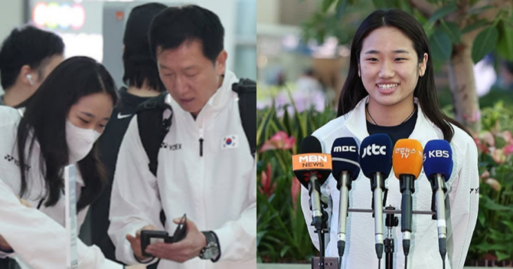 안세영 ‘<b>배드민턴</b> 전설’ <b>박주봉 감독</b>과 출국, 대화 나누더니... 