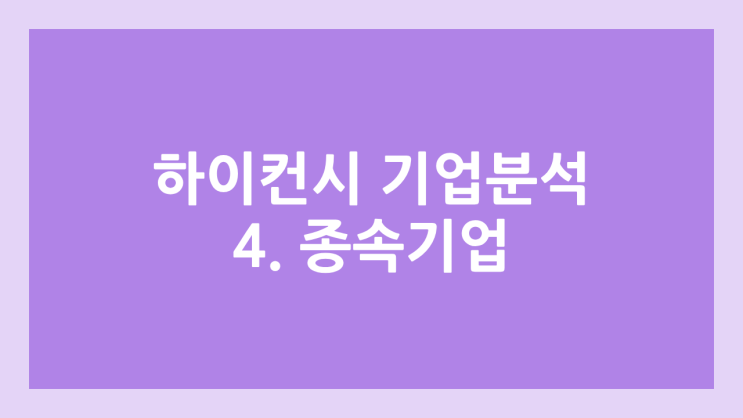 [하이컨시-시대인재 기업분석 4] 종속기업 상세 정보