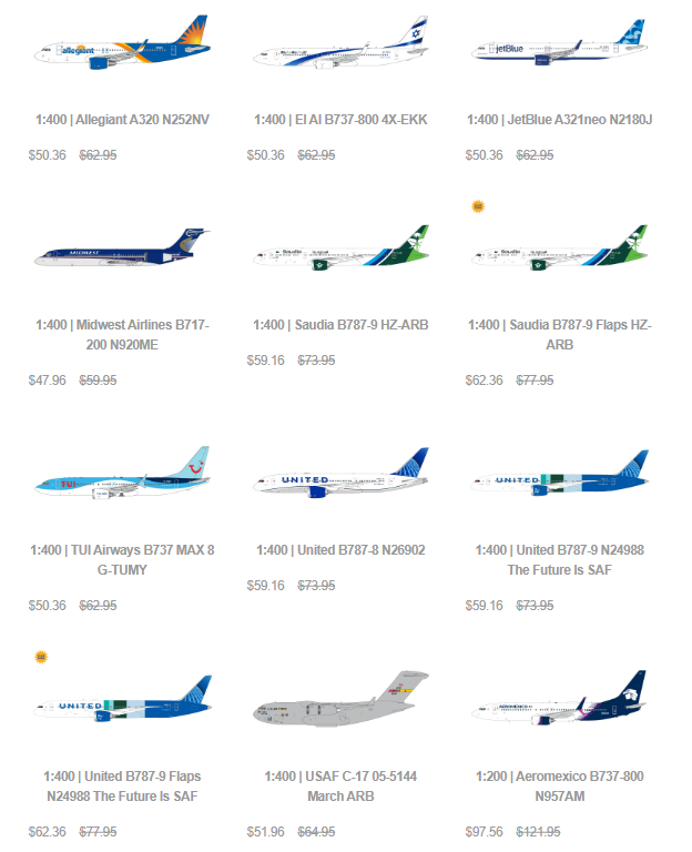  1:200 gemini jets, inflight 프리오더 등등