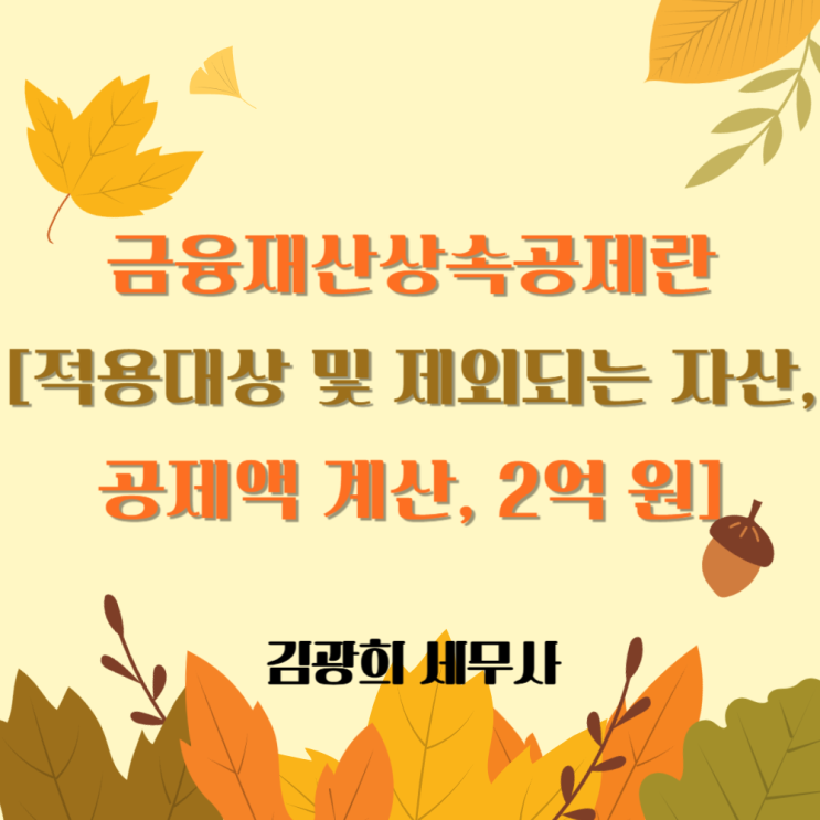  금융재산상속공제란[적용대상 및 제외되는 자산, 상속공제액 계산, 2억 원]