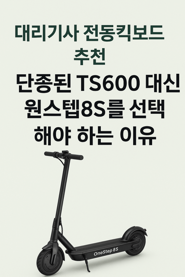  대리기사 전동킥보드 추천 - 단종된 유로휠 TS600 대신 원스텝8S를 선택해야 하는 이유