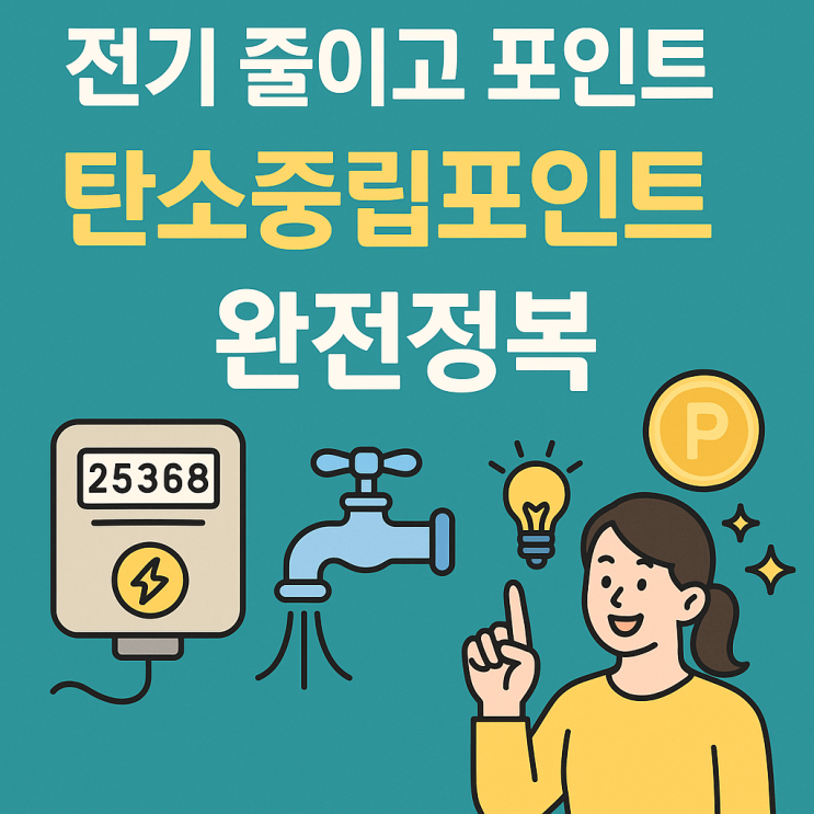  전기·수도·가스 아끼면 돈이 된다 _2025 탄소중립포인트제도, 에너지 절약하고 포인트 받는 법, 참여방범,효과 및 최신사항 반영