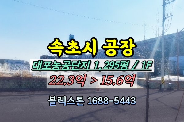  속초시공장경매 대포제3농공단지 1천평대 [2023타경10172]