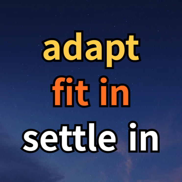  적응하다 영어로 adapt, fit in, settle in 뜻 예문