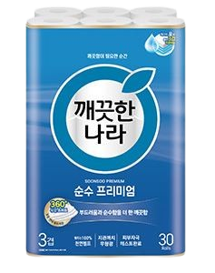  깨끗한나라 3겹 순수프리미엄 롤화장지 27m X 30롤