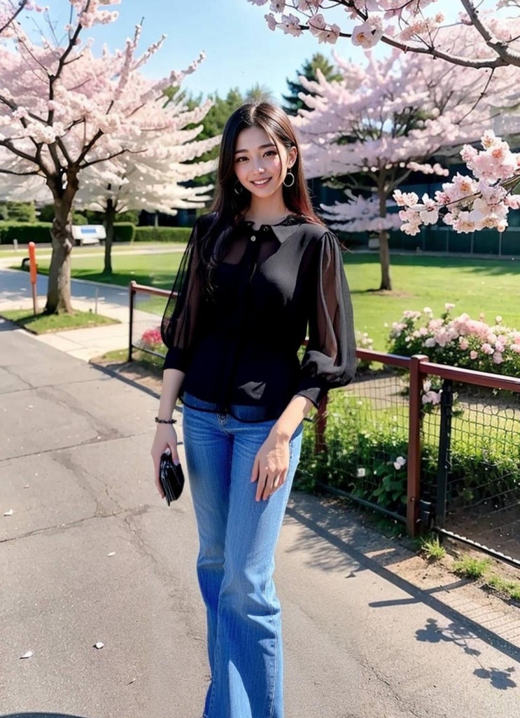  조이너스 신구로 7부 시스루 소매 쉬폰 셔츠 블라우스 FWRB110