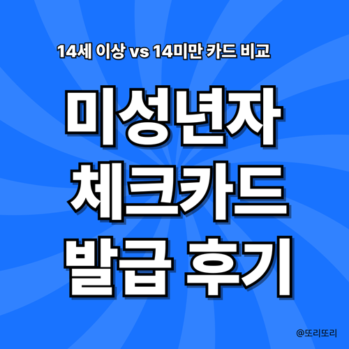 미성년자 체크카드 발급 후기! 14세 이상 VS 14세 미만, 토스 카드 VS 퍼핀 카드 비교