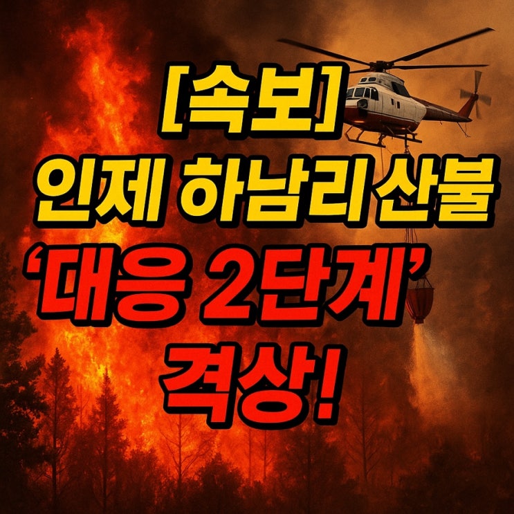 [속보] <b>강원 인제</b> 하남리 <b>산불</b> ‘대응 2단계’ 격상! 헬기 19대... 