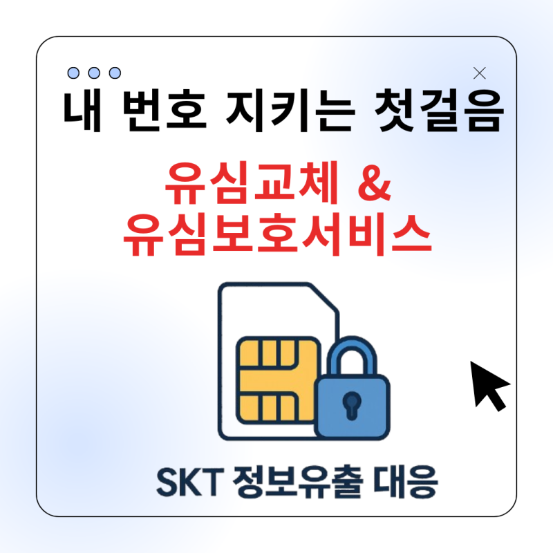 SKT 유심 교체 방법 비용/ SKT KT 유플러스 유심보호서비스 가입