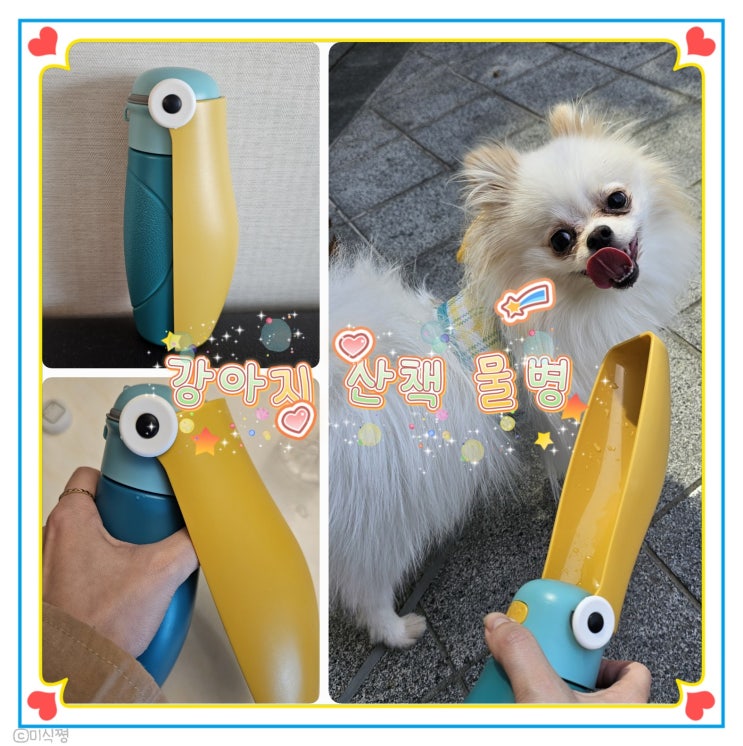  [강아지 용품 ] 반려견 여름 산책 필수품 물병 ; 귀여운 펠리컨 모양 강아지 물병