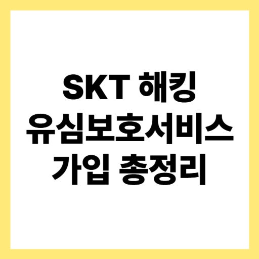  SKT 해킹 유심보호서비스 가입방법 및 신청 꿀팁 총정리