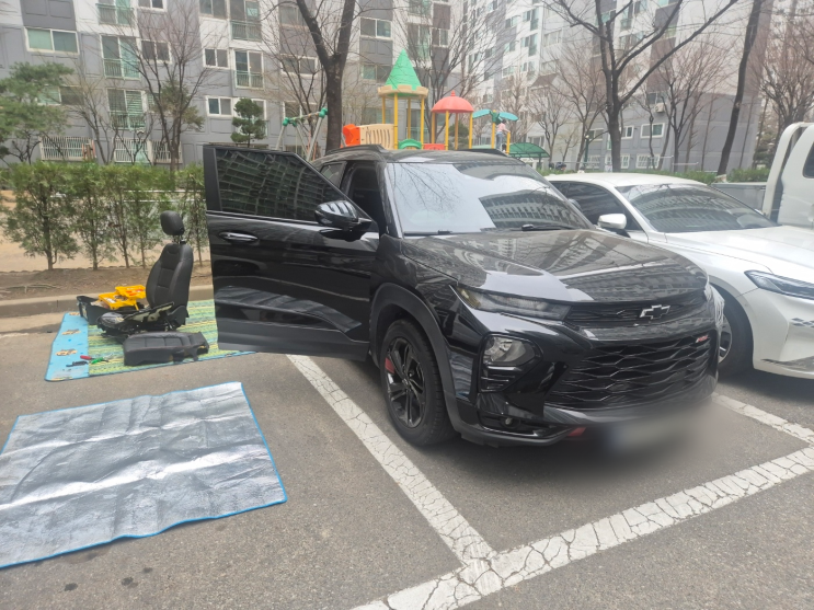  안양 평촌 출장세차 쉐보레 트레일 블레이저 조수석 커피 쏟음 시트 분해 세척