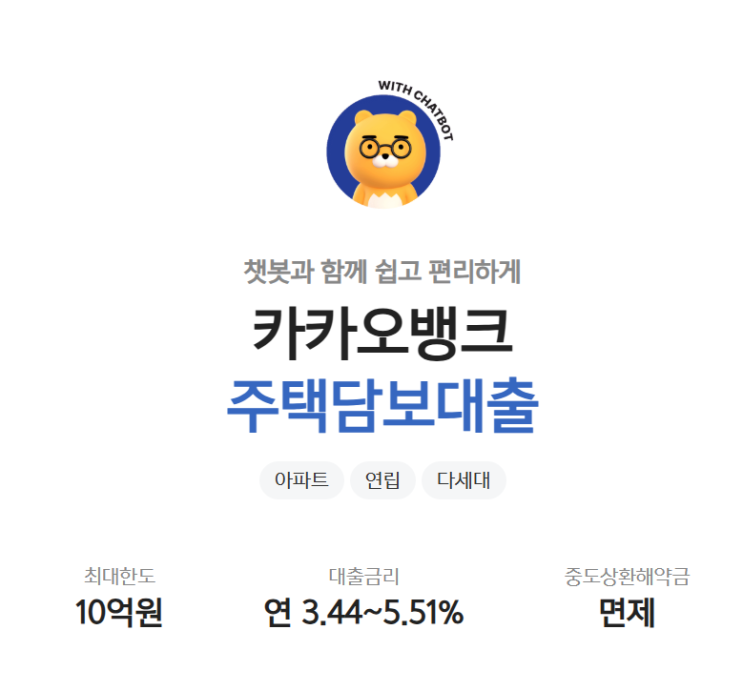  카카오뱅크 주택담보대출 비교하기 출시