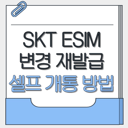  SKT eSIM 변경 재발급 셀프 개통 방법