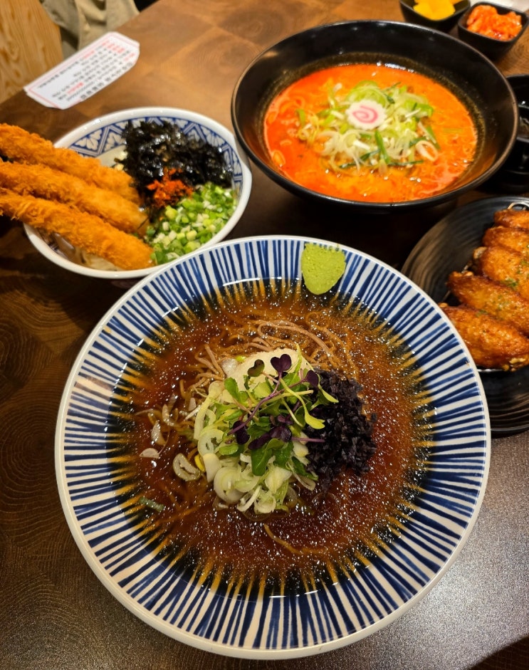  진주 시내 맛집 진주사누끼 냉모밀 육개장우동 에비마요 버팔로윙