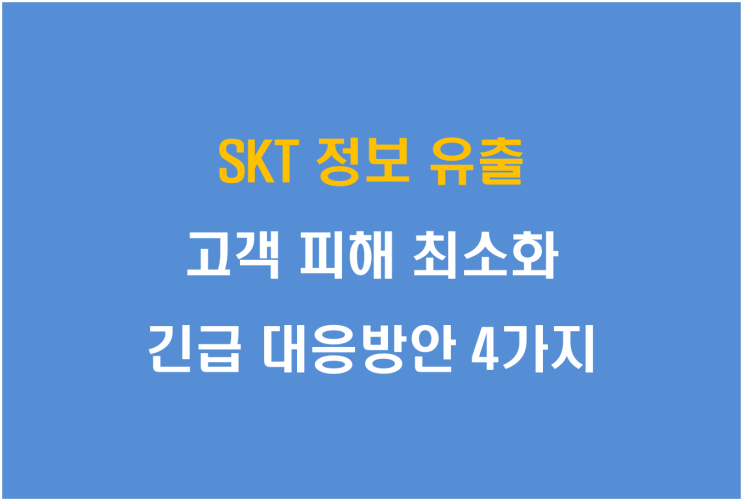  SKT 정보 유출, 고객 피해 최소화 긴급 대응방안 4가지
