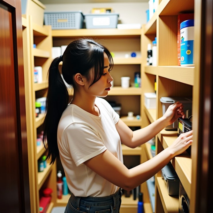  좁은 다용도실 정리, 티셔츠(정리, 보관), cd보관함으로 봄맞이대청소 살림꿀팁 추천