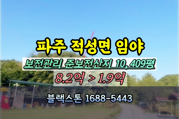  파주시 적성면 임야 경매 1만평 어유지리 2억