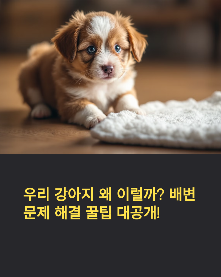  우리 강아지 왜 이럴까? 배변 문제 해결, 전문가 꿀팁 공개