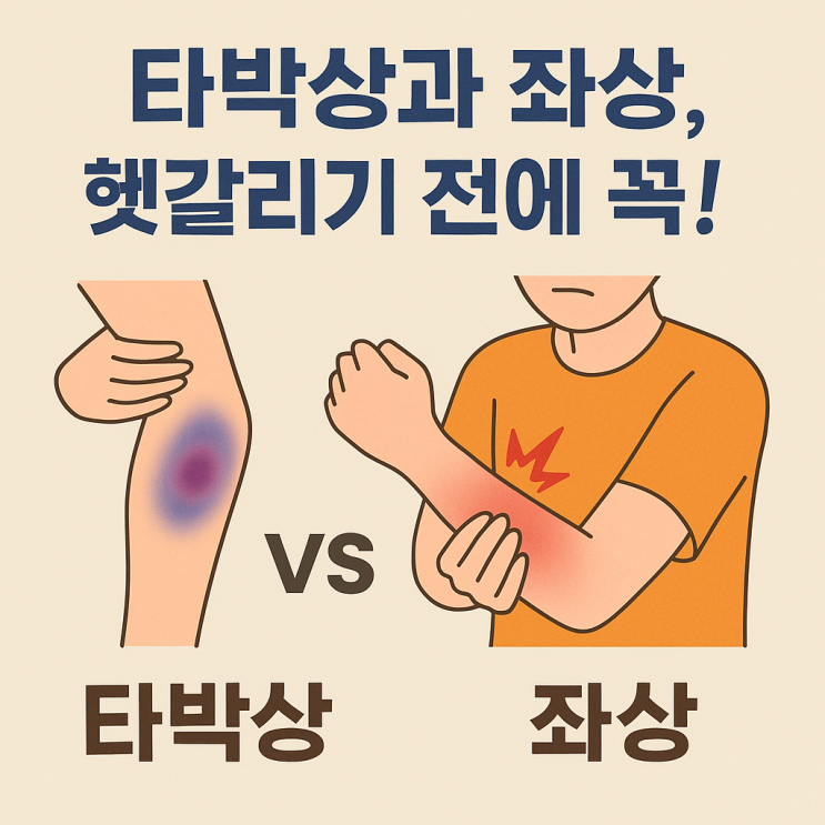  타박상 좌상, 뜻, 차이, 제대로 몰라서 치료 놓치는 경우 많습니다