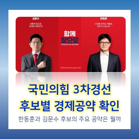 국민의힘 3차경선 후보 <b>김문수</b>, <b>한동훈</b> 경제금융정책 공약... 