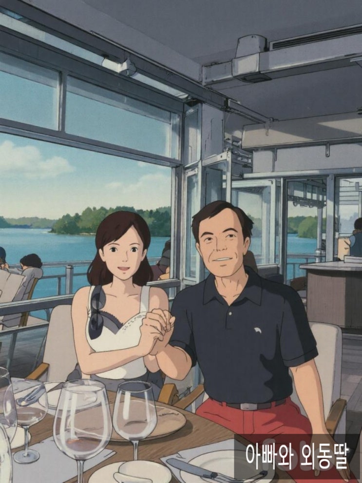 인생은 라이브 뮤직 카페처럼, 현지인만 아는, 숨겨진 보물 카페 소개... AI 만화 가족사진, 베트남 호찌민의 사이공 강변에서
