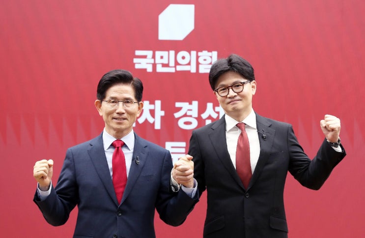 국힘 <b>김문수</b>vs<b>한동훈</b> 진출 5월 3일 <b>경선</b> 결말? 숫자 8과 4가... 