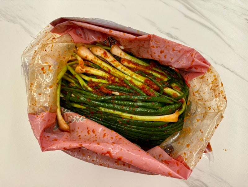 100% 국산 안동 학가산 파김치 품담식품관 정말 맛있어요